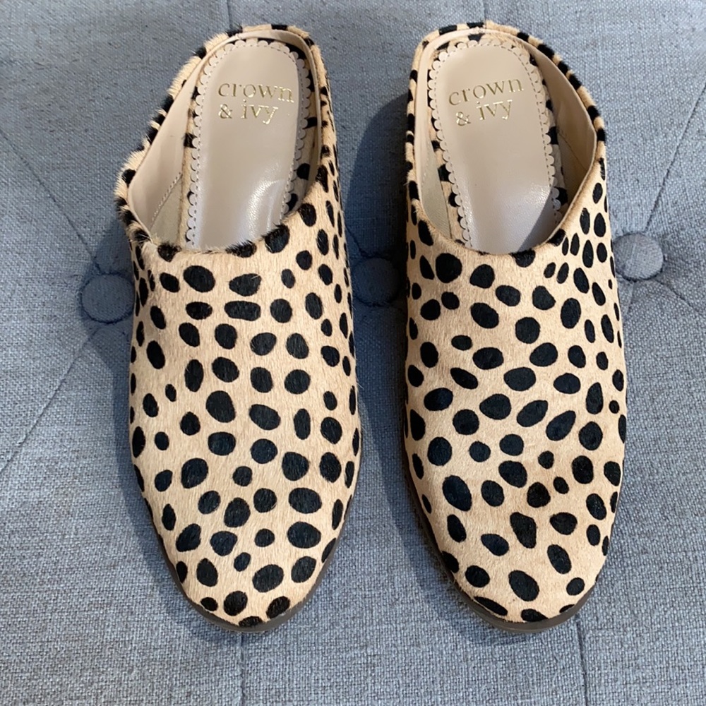 Crown & Ivy Mules Leopard Print Slides - image 2